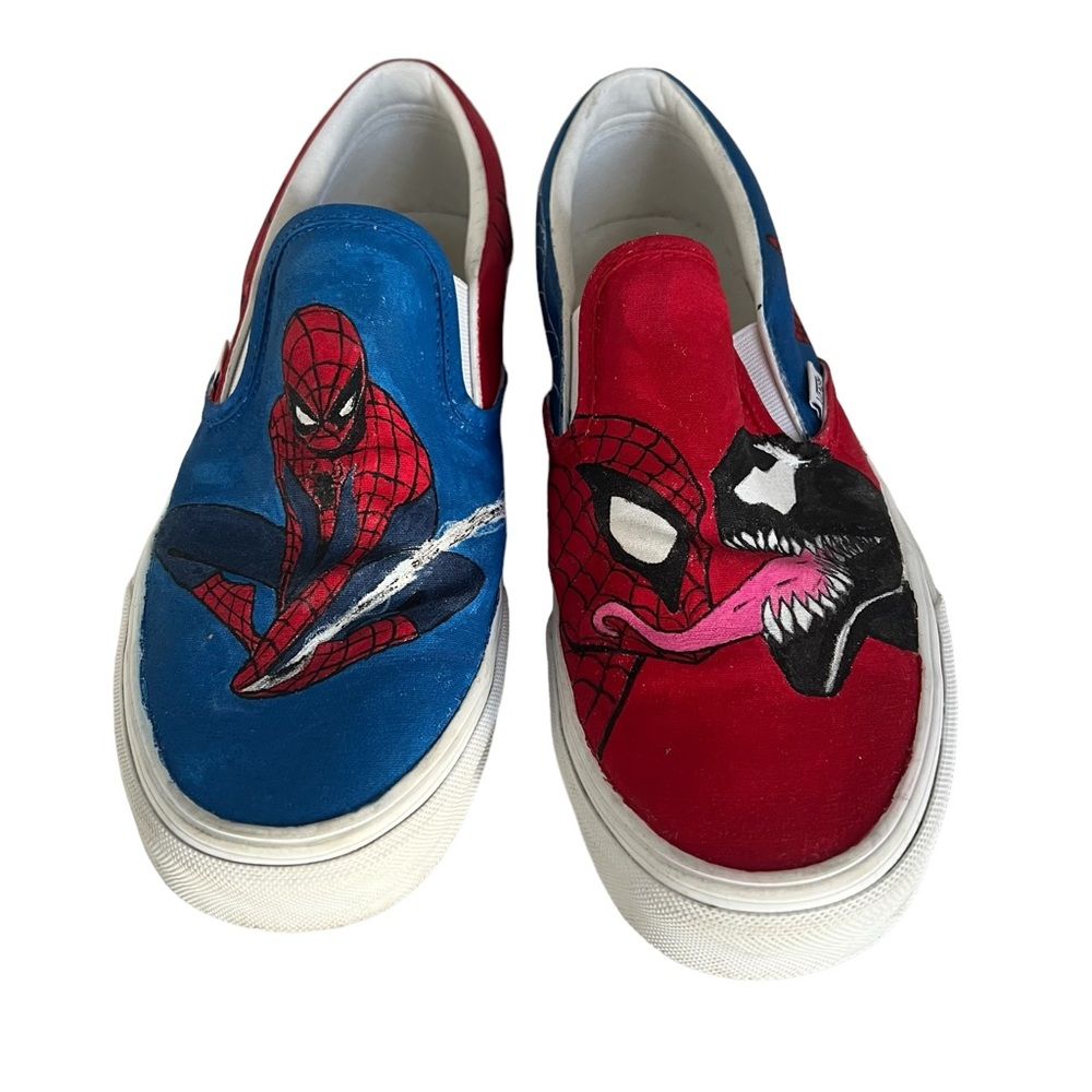 Custom Hand Painted Spider-man And Venom Off The Wall Vans‎ Men Size 11